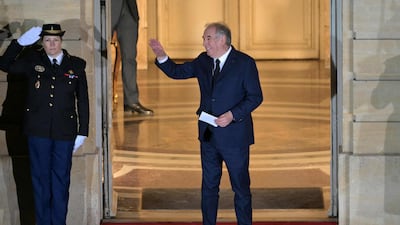 The newly-appointed Prime Minister Francois Bayrou at the handover ceremony at the Hotel Matignon in Paris. AFP
