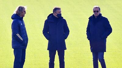 Juventus vice president Pavel Nedved, left, and sports executive Fabio Paratici, right, in Turin. EPA