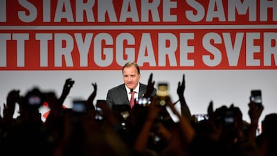 One of the tweets falsely claimed Social Democratic Party leader Stefan Lofven had resigned. AFP