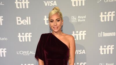 A demure Lady Gaga in Ralph & Russo velvet. Photo / AP