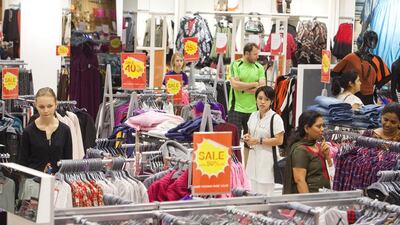 Shoppers at Max store during the sales season at Ibn Battuta mall. The UAE economy is expected to sustain an annual growth rate of above 4 per cent in 2013. Jaime Puebla / The National