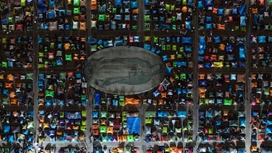 People of faith camp outside the Basilica of Our Lady of Guadalupe, in Mexico City. AFP