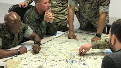 A wargame at the US Marine Corps War College in April 2019. Photo: Public Domain