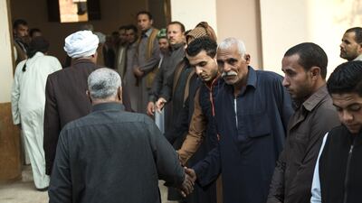 Egyptians attend the funeral of a victim killed in the mosque attack AFP