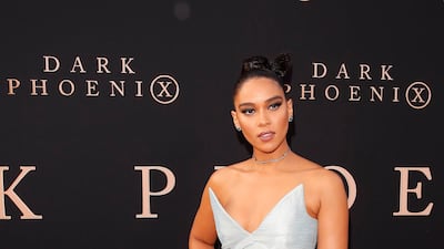 Alexandra Shipp in Christopher John Rogers at the world premiere of Dark Phoenix at the TCL Chinese Theatre IMAX in Hollywood, Los Angeles