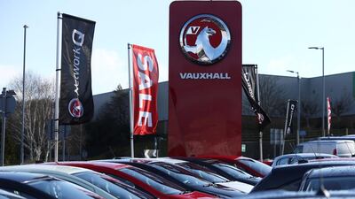 Vauxhall cars at a show room near Vauxhall's plant in Luton, Britain. The marque is back in the black. Reuters