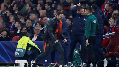 Chelsea manager Frank Lampard celebrates after the win over Ajax. Reuters