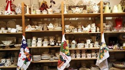 Emma Bridgewater pottery is one of the shop's biggest draws.