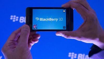 The BlackBerry Z10 phone was launched in eight cities, including Dubai, on January 29, and so far 55 per cent of those surveyed have had 'positive sentiment'. Courtesy AP Photo
