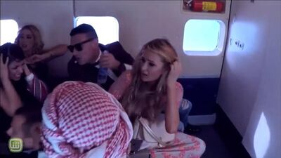 Paris Hilton falls victim to notorious Egyptian prankster Ramez Galal, as part of his popular MBC show Ramez in Control. Courtesy MBC