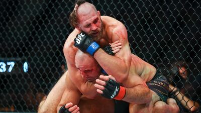 Jiri Prochazka submits Glover Teixeira during their UFC light heavyweight championship fight at UFC 275. Getty