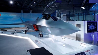 A model of a new jet fighter, called 'Tempest' at the Farnborough Airshow in 2018. Reuters