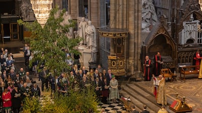 A 'Trees For Life' Covid-19 memorial service at Westminster Abbey in October 2022