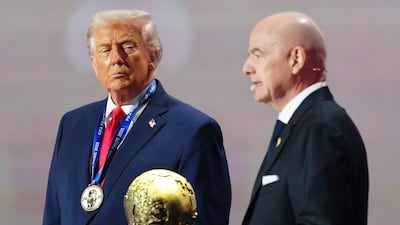 US President Donald Trump, left, and Fifa chief Gianni Infantino. AFP