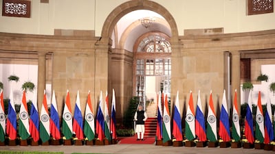 Mr Modi described India's relations with Russia as a 'unique and reliable model'. EPA