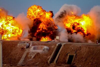 A series of explosions during the last day of Iranian military exercises near sensitive Gulf waters in the Strait of Hormuz. AFP