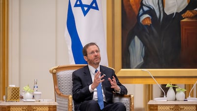 Isaac Herzog spoke of his hope for peace in the region. Rashed Al Mansoori / Ministry of Presidential Affairs