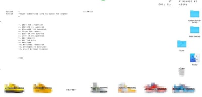 The pixellated styles can currently be seen on Virgil Abloh's website, Public Domain