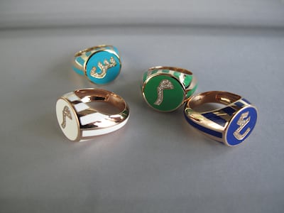 Rings from the new Khatt collection by Nadine Kanso. Courtesy Nadine Kanso