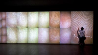 Rafael Lozano-Hemmer’s installation Pulse Index. Courtesy Carroll/Fletcher