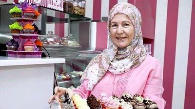 Faiza Taha, the proprietor of Mama's Cupcakes, advocates the personal touch when dealing with customers. Razan Alzayani / The National