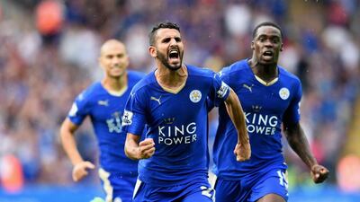 Riyad Mahrez has scored 17 league goals and produced 11 assists to earn the PFA Player of the Year award. Michael Regan / Getty Images