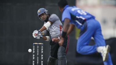 UAE batsman Shaiman Anwar led the first qualifying stage for the 2015 World Cup, the World Cricket League Championship, in runs. Antonie Robertson / The National