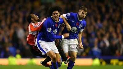Marouane Fellaini cost a club record £15m four years ago for Everton, but rarely has that looked like money misspent, and this season's performances have upped that value considerably. At the heart of everything Everton did against Sunderland, and one of???