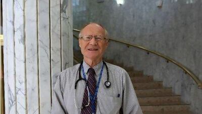 More and more older professionals have no plans to downshift into retirement. They say they still love their jobs and need the paycheques to tend to their financial portfolios. Above, Dr Peter Thornback, 69, still works as a pediatrician in Khalifa Medical City.