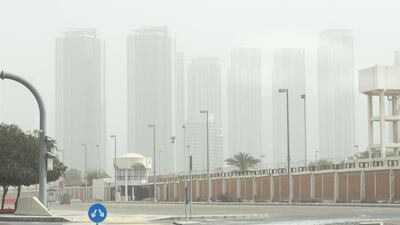 Poor visibility in the city of Abu Dhabi. Khushnum Bhandari for The National