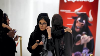 Saudi women attend the opening of a cinema at Riyadh Park mall. Reuters