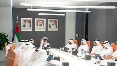 Sheikh Khalid bin Mohamed bin Zayed, member of the Abu Dhabi Executive Council and Chairman of Abu Dhabi Executive Office, attends the first meeting of the Higher Committee of the Digital Government. Wam