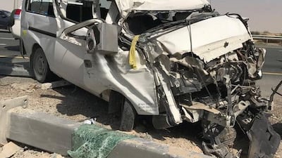 A driver was killed and 10 road users were injured in a series of accidents at the weekend. Courtesy Dubai Police
