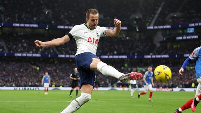 Harry Kane takes a shot. Getty