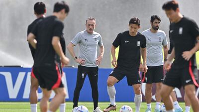 South Korea coach Paulo Bento oversees training. AFP