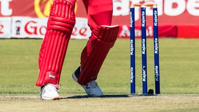 Zimbabwe's Richard Ngarava put up a fight with the bat. AFP