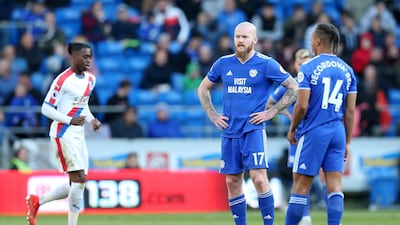 Aron Gunnarsson, Bobby Reid of Cardiff City have been relegated from the Premier League. Getty Images