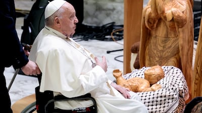 Pope Francis pictured in the Paul VI Audience Hall at the Vatican on December 7. The manger scene is a powerful reminder of Jesus in the beginning – born a humble outcast. Reuters