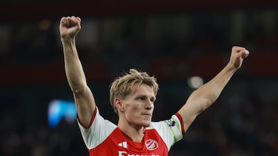 Martin Odegaard impressed as Arsenal thrashed Coventry on Friday. EPA