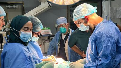 Dr Naji served as an anesthesiologist in the operating room. All photos: Dr Mohammed Hisham Naji