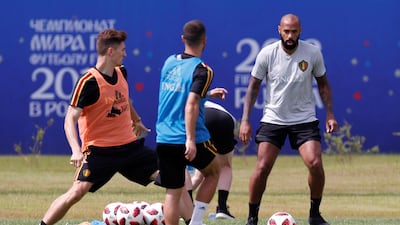 Belgium assistant coach Thierry Henry during training. Reuters