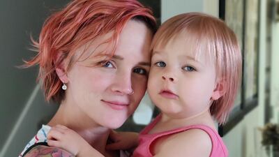 Artist Casey Drake with her daughter. Courtesy Casey Drake