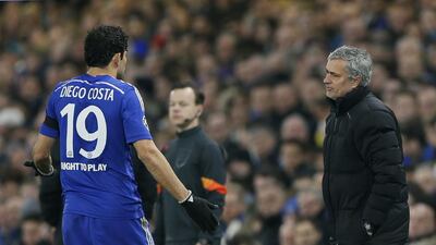 Diego Costa, left, has struggled to replicate his debut season form at Chelsea. Stefan Wermuth / Reuters