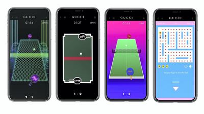 New Gucci games on the fashion house's app. Courtesy Gucci