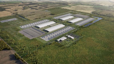 An artist's rendering of Meta's planned AI data centre, its first in Canada, to be built in Sturgeon County, Alberta. Meta via Reuters.