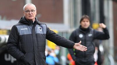Sampdoria manager Claudio Ranieri with Inter counterpart Antonio Conte in the background. AP