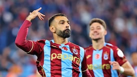 Mohamed Salah of Trabzonspor celebrates after scoring a goal against Galatasaray at Papara Park. Getty Images