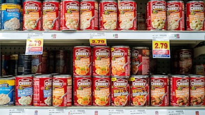 Food on sale in a US grocery store. AFP / Getty Images