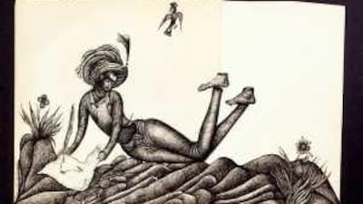 A Letter from Shiraz depicts the satirical cartoonist Ardeshir Mohassess's sense of artistic isolation in the early 1980s, when his work was considered out of step with the artistic trends of the era.