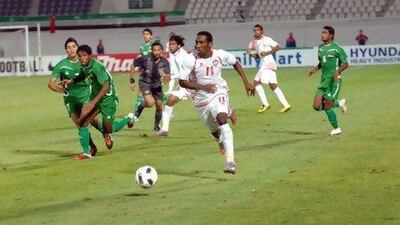 Ahmed Khalil and the UAE faced Iraq infront of empty stands in Al Ain in November last year.